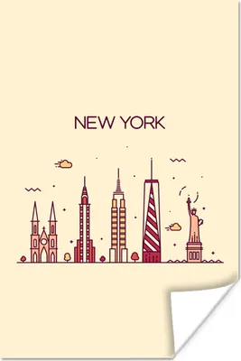 Produktbild von MuchoWow® Poster New York - Freiheitsstatue - Skyline 20x30 cm - Papierdruck