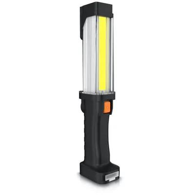 Zdjęcie produktu dla Lampa robocza LED Brandson, lampa robocza, ładowalna lampa warsztatowa z hakiem i magnesem, 2 poziomy jasności, 700 lumenów, włącznik/wyłącznik, wiele poziomów jasności, zintegrowana dioda LED, chłodna biel, latarka IPX4, dioda LED COB, ergonomiczny uchwyt, funkcja power banku USB