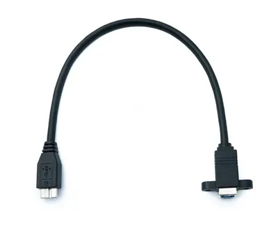 Obrázek produktu pro SYSTEM-S USB 3.0 kabel 30 cm Micro B konektor na konektor typu B Panel Mount