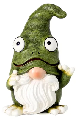 Produktbild von Gartenfigur Froschzwerg für Außenbereich, Dekorationsstatue für Hof und Terrasse