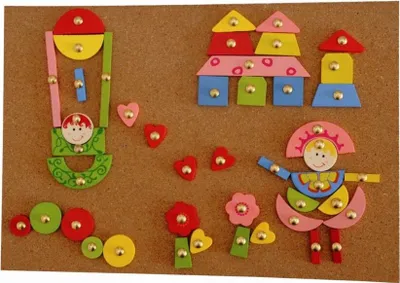 Obrázok produktu pre Drevená skladacia veža farebná - puzzle