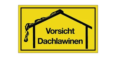 Produktbild von Hinweiszeichen Vorsicht Dachlawinen L250xB150mm gelb schwarz Ku.