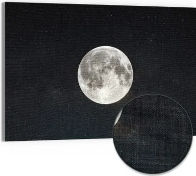 Produktbild von DEQORI Hybrid Leinwand Bild 90x60 cm 'Mondnachtzauber' Wandbild Glas flach modern