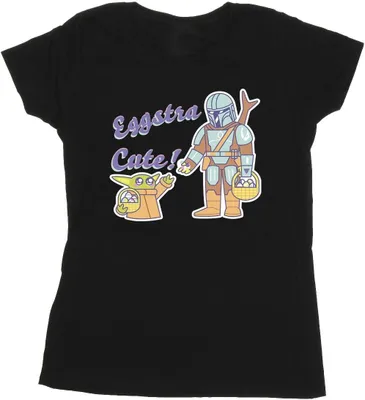 Produktbild von Star Wars - "The Mandalorian Eggstra Cute" T-Shirt für Damen BI43462 (XL) (Schwarz)