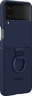 Image de Coque pour Samsung Galaxy Z Flip 4 Silicone avec Anneau Bleu Marine Samsung