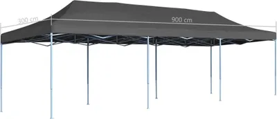 Produktbild von Faltzelt Pop-Up Partyzelt 3 x 9 m Anthrazit