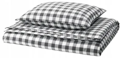 Produktbild von IKEA EKTANDVINGE Bettwäsche-Set 150x200/50x60 cm Kariert Baumwolle