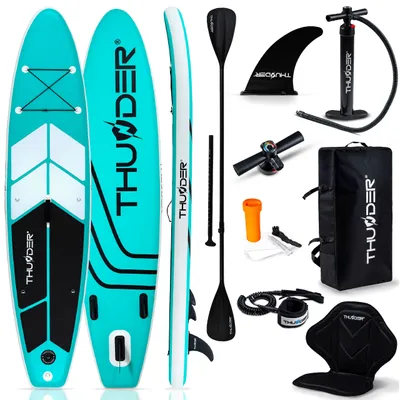 Produktbild von THUNDER® Stand Up Paddle Board | COAST MINT| 320x75x15cm | Mint | Do 150kg | Kompletní sada | Nafukovací | Paddleboard | SUP příslušenství | Sedačka do kajaku |
