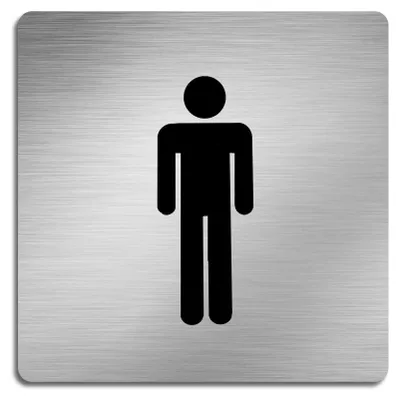 Produktbild von Baumanti WC Schild selbstklebend Edelstahl matt Herren WC