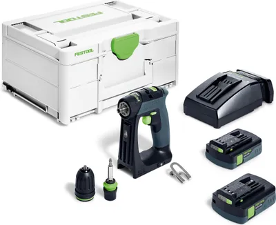 Produktbild von Festool Akku-Bohrschrauber CXS 18 C 3,0-Plus, incl. 2 x Akku, Schnellladegerät, Zubehör