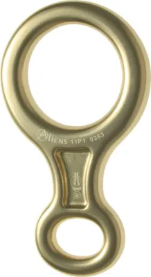Abseilachter Mittel von Aliens; aus Metall; goldfarbig; für Kletter- und Sicherungszwecke.