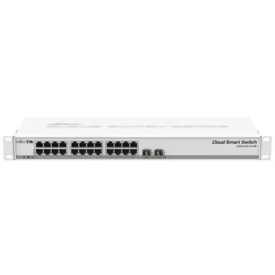 Produktbild von Mikrotik CSS326-24G-2S+RM Zarządzalny przełącznik sieciowy Gigabit Ethernet (10/100/1000) z obsługą Power over Ethernet (PoE) 1U biały