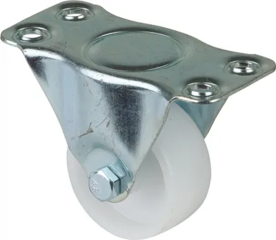 Produktbild von BS Rollen Bockrolle B10 Durchmesser 58mm Tragfähigkeit 80kg Kunststoffrad weiß Platte 93x70mm - L410.A90.058