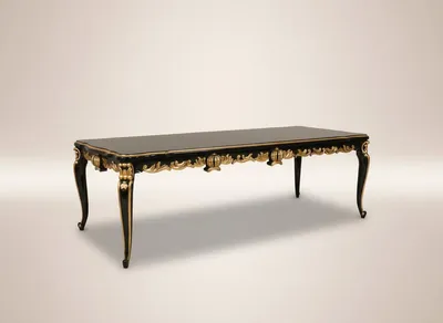 Produktbild von Pompöös by Casa Padrino Barock Luxus Esstisch mit Glasplatte Schwarz / Gold 350 x 120 x H. 80 cm - Pompööser Barock Esstisch designed by Harald Glööckler
