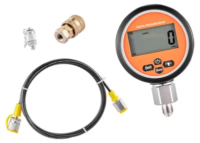 Obrázok produktu pre Súprava digitálnych hydraulických testovacích konektorov SucceBuy, manometrický tlakomer s rozsahom 10000 PSI, testovacia spojka, rýchlospojka a hadica pre rýpadlá a stavebné stroje