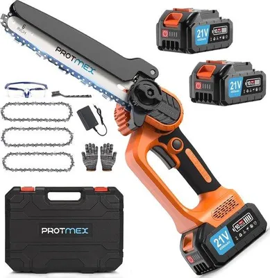 Image de Mini tronçonneuse sans fil 6 pouces - 8 000 mAh avec verrou de sécurité pour la coupe du bois
