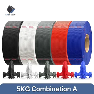 Zdjęcie produktu dla Filament PLA+ do drukarek 3D – filament do uzupełniania bez szpuli do technologii FDM – wysoka wytrzymałość – 5 kg – zestaw wielokolorowy