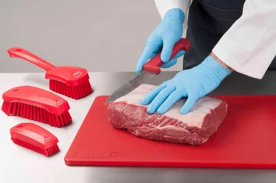 Zdjęcie produktu dla Deska do krojenia, Haccp, czerwona, 450 X 300 X 13 mm (szer. x gł. x wys.)