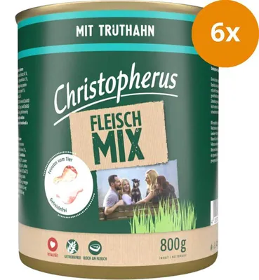 Produktbild von Christopherus Fleischmix mit Truthahn 800g, Adult, jede Rasse, Türkei, 800 g