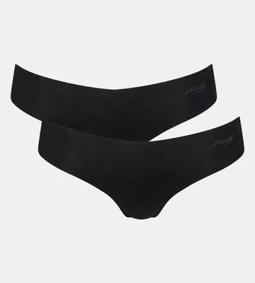 Produktbild von sloggi Damen String 2-Pack ZERO Modal 2.0 Hipstring - BLACK - Größe S