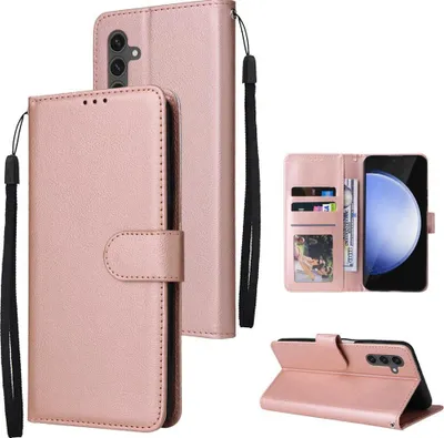 Produktbild von Mobigear Wallet  Samsung Galaxy S25 FE Hülle Klapphülle Geldbörse - Roségold