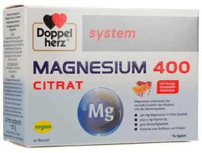 Image de Doppelherz Magnesium 400 Citrat system granulés 20 pc