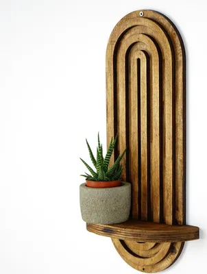 Image de Skye Decor, Raf269, étagère murale, noyer, 100 % CONTREPLAQUÉ, 40 x 20 x 9 cm