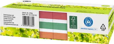 Produktbild von Haftnotizwürfel oeco 5794 RC 400 Blatt farbig 2 Stück Packung mit 25 Stück