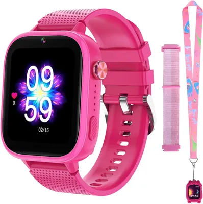 4G Kinder-Smartwatch mit Telefon und GPS, Multifunktionale Kinderuhr mit Videoanrufen, Sportmodi, Wecker, integriertem App Store