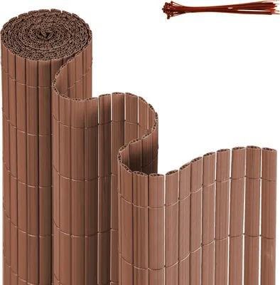 Produktbild von Jopassy PVC Sichtschutzmatte Sichtschutzzaun Balkon Windschutz Sichtschutz für Zaun Braun 140x300cm