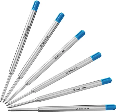 Productafbeelding van Pen Navulling - Set van 6 - Diep gepigmenteerde inkt voor alle bolt action luxe pennen - Blauw Gel