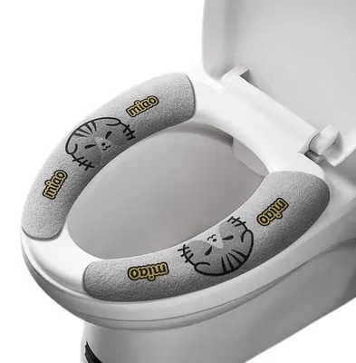 Produktbild von INF Plüsch Toilettensitzbezug 2er Set Samt Kurz 40x15,8x1,5cm Zuhause