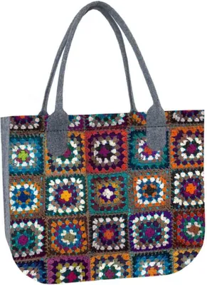 Produktbild von ARCO DESIGN Filztasche Handtasche Lady XL Patchwork 42 x 35 cm