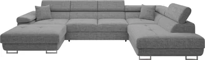 Produktbild von MIRJAN24 Wohnlandschaft Torezio Bis, Stilvoll Eckcouch mit Bettkasten und Schlaffunktion, Einstellbare Kopfstützen, 346x203x70-90 cm (Farbe: Lux 05, Seite: Rechts)