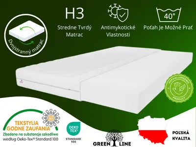 Produktbild von Detský matrac 80x160 cm, detský matrac do postieľky, výška cca 10 cm, stupeň tvrdosti H3, farba: biela, vrátane poťahu