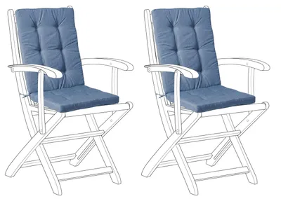 Obrázek produktu pro BELIANI Sada 2 venkovních polstrů na sedadlo/opěradlo modrý polyester všívaný silný polštář podsedák zahradní židle