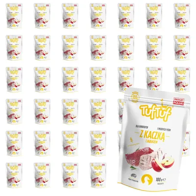 Produktbild von Tuftuf | Feuchtigkeitsspendendes Futter für Hunde - 40x100g - Fleischpastete Ente mit Apfel - Nassfutter - Hundefutter