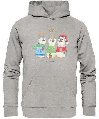 Produktbild von Mr. & Mrs. Panda Kuschelhoodie Winterzeit Heilige drei Könige Größe M - Heather Grey - Geschenk, Sweatshirt, Heiligabend, Weihnachtsmann, Winter, Hoodie, Pulli, Pullover
