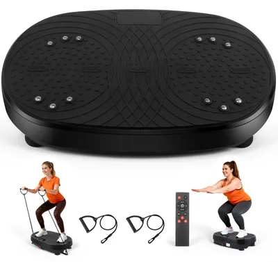 Immagine prodotto di Piattaforma vibrante fitness vibrazione - 120 velocità - Antiscivolo - Bluetooth - Con telecomando e display LED - Fino a 150 kg