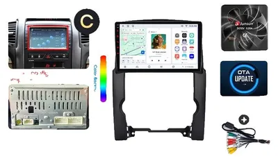 Productafbeelding van Autoradio met touchscreen, audiospeler, compatibel met Kia Sorento Mk2 (XM) 2009-2014, ingebouwde koelventilator, Android GPS-navigatie, model V7 (4GB-64GB) - C