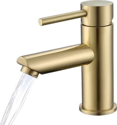 Obrázok produktu pre Umývadlová batéria 79 mm, brúsené zlato, páková zmiešavacia, do kúpeľne