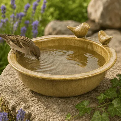Produktbild von Vogeltränke Vogel Bad Tränke Futterstelle Futterschale Garten Terrasse Sandoptik