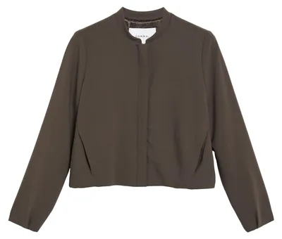 Produktbild von Comma Indoor-Jacke, Braun, Größe 34, Boxy-Fit, Stehkragen, Reißverschluss, leicht gefüttert