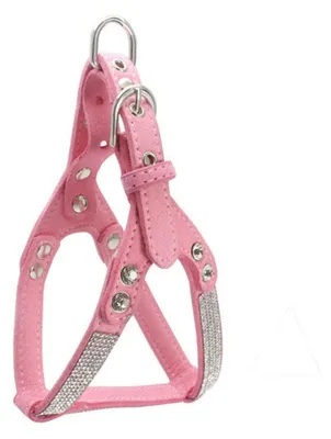 Produktbild von Hundegeschirr mit Diamant Bling Niedlich Welpen Geschirr M Pink