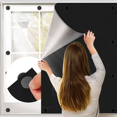 Produktbild von Fenster Verdunkelung Magnetisch 100X145CM Verdunklungsstoff Verdunkelungsrollo Magnetverschluss ohne Bohren Dachfenster