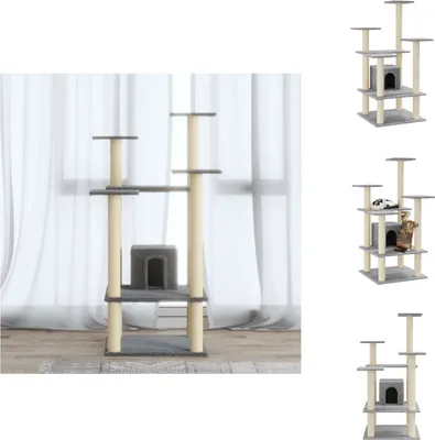 Obrázek produktu pro vidaXL Škrabací strom se sisalovými škrabadly světle šedý 110 cm - Škrabací stromy