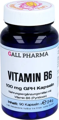 Zdjęcie produktu dla GALL PHARMA, witamina B6 100 mg, kapsułki GPH, 90 kapsułek