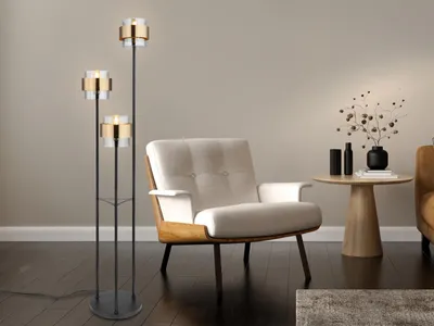 Produktbild von Globo Lighting Stehleuchte Metall schwarz matt, 3x E27