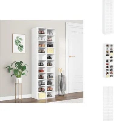 Obrázek produktu pro vidaXL Botník bílý 54x34x183 cm materiál na bázi dřeva - Botníky a skříně