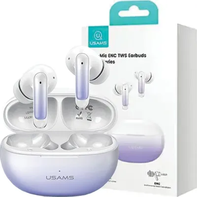 Zdjęcie produktu dla USAMS Słuchawki Bluetooth 5.3 TWS X-donseries ENC bezprzewodowe fioletowy gradient/purple blue BHUENCXD04 (US-XD19)
